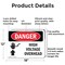 Signmission High Voltage Overhead Danger Sign, Aluminum, 18in W x 12in L, 2PK OS-2PACK-DS-A-1218-L-1334 - alternate 3